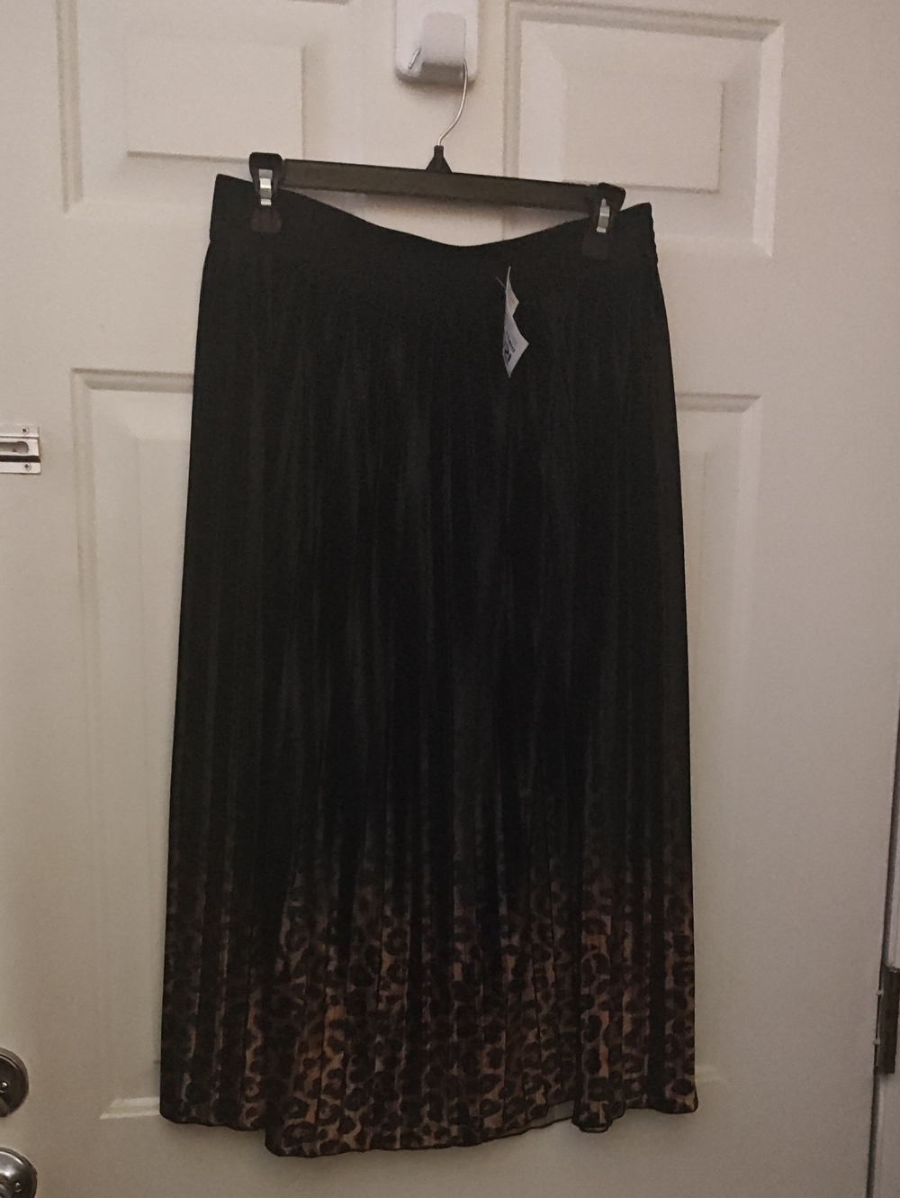 Chico's Black Maxi Skirt with Leopard-Hem Accent